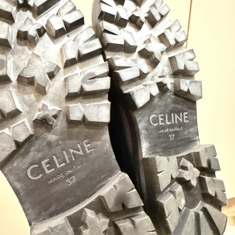 Celine經典款凱旋門logo厚底樂福鞋-6