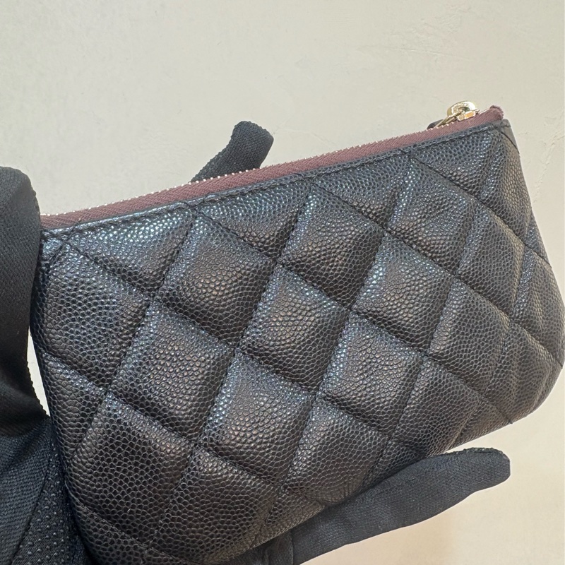 香奈兒 Chanel 黑金一字零錢包 晶片款-3