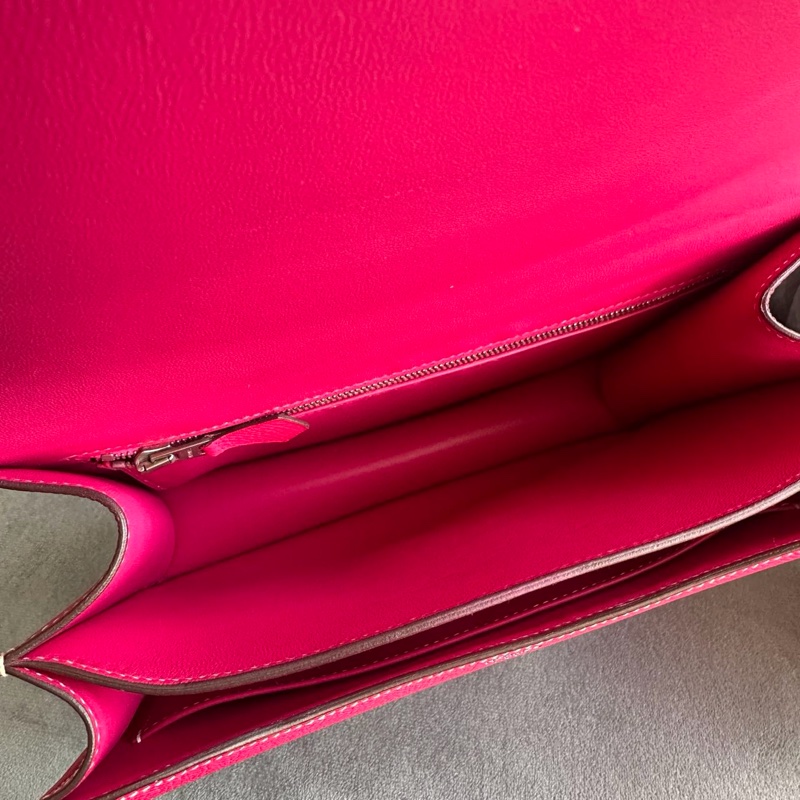 🌈Hermes💗Constance 24💗糖果粉銀扣🌟98.5新🌈Epsom皮🌟愛馬仕🌟-4