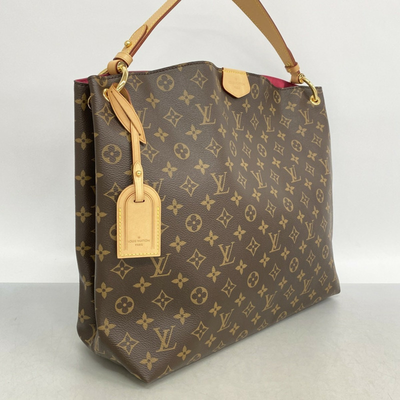 路易威登 Monogram Graceful MM 女士單背包 M43703 棕色-1