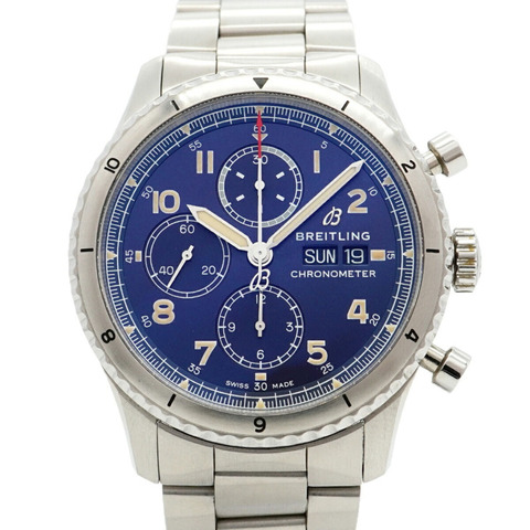 百年靈飛行員8型A13316海軍藍錶盤男士腕錶