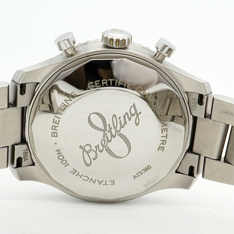 百年靈飛行員8型A13316海軍藍錶盤男士腕錶-4