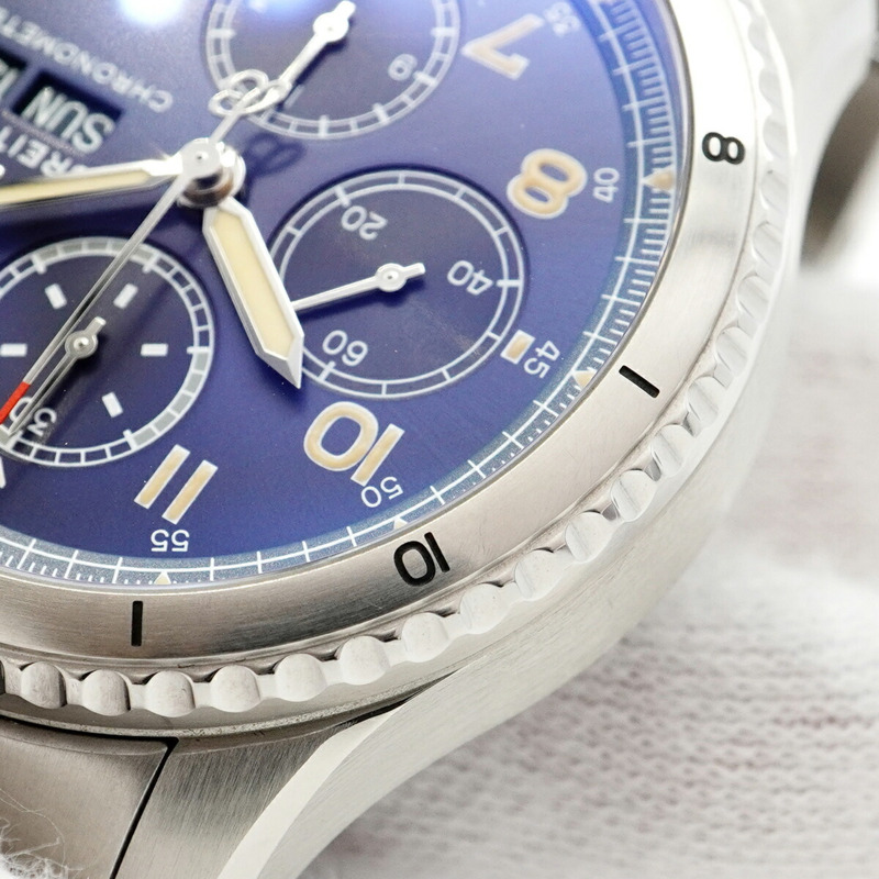 百年靈飛行員8型A13316海軍藍錶盤男士腕錶-6