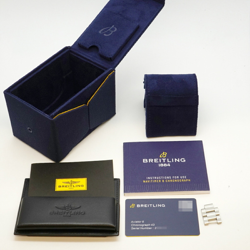 百年靈飛行員8型A13316海軍藍錶盤男士腕錶-9