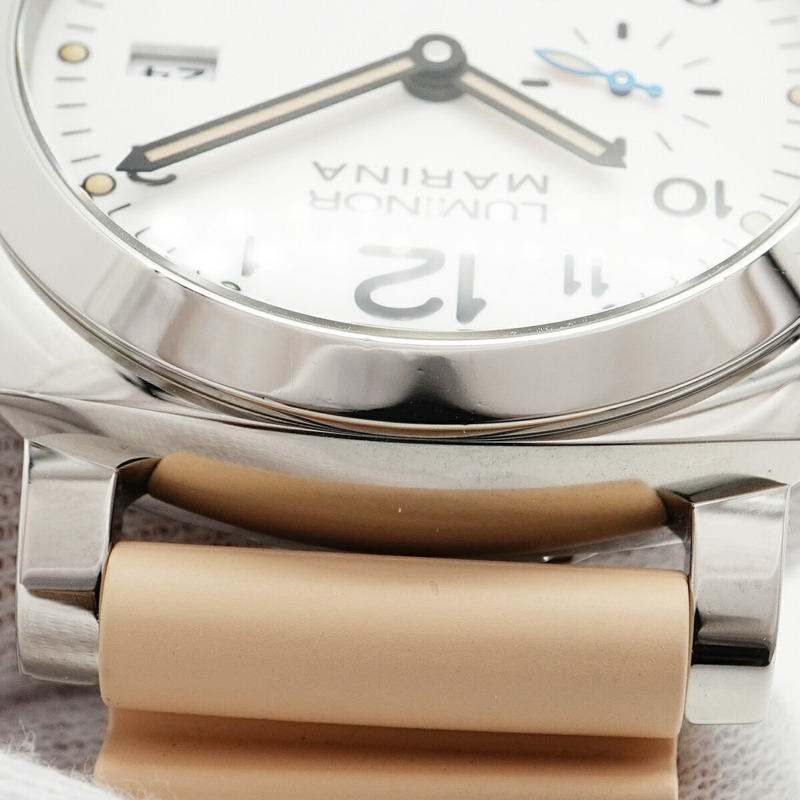 沛納海 Luminor Marina PAM01499 白色錶盤男士腕錶-5