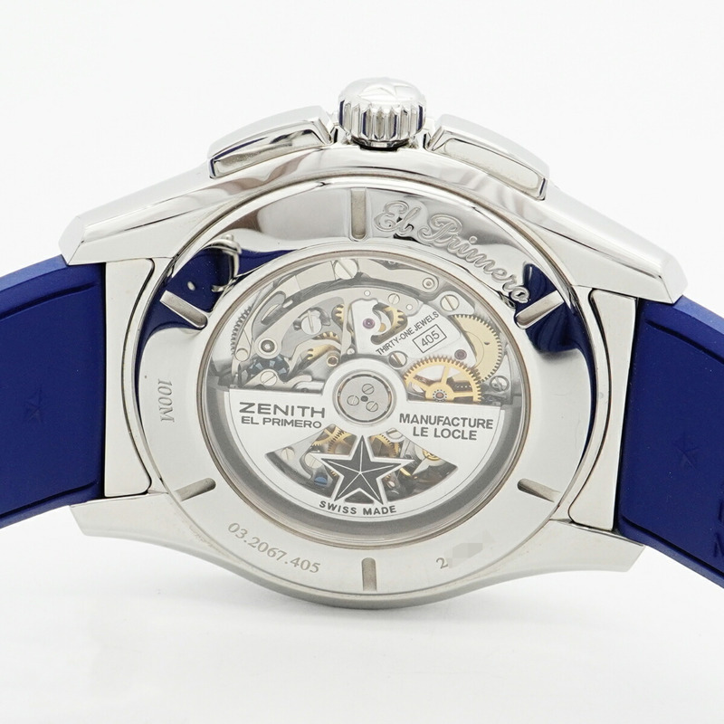 Zenith El Primero Stratos Flyback 03.2067.405 51.R514 海軍藍錶盤男士手錶-4