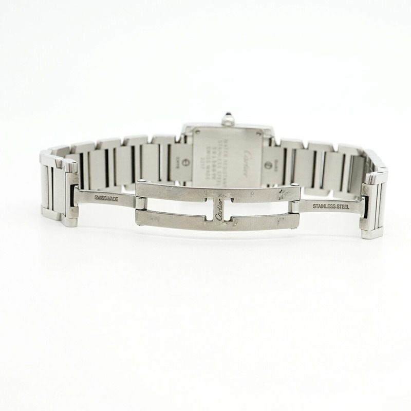 卡地亞 Tank Française SM W4TA0008 象牙色錶盤女士腕錶-3