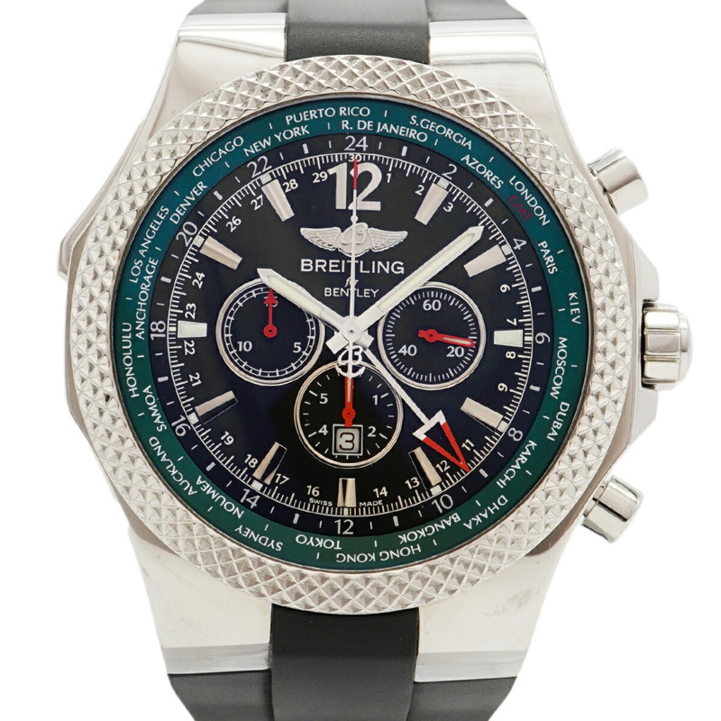 百年靈賓利A47362男士黑色錶盤腕錶-0