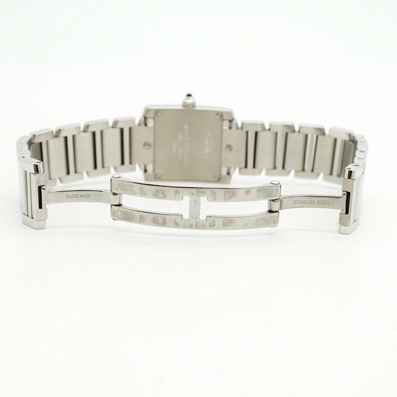 卡地亞 Tank Française SM W51008Q3 象牙色錶盤女士腕錶-3