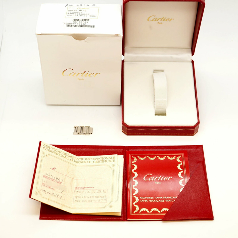 卡地亞 Tank Française SM W51008Q3 象牙色錶盤女士腕錶-9