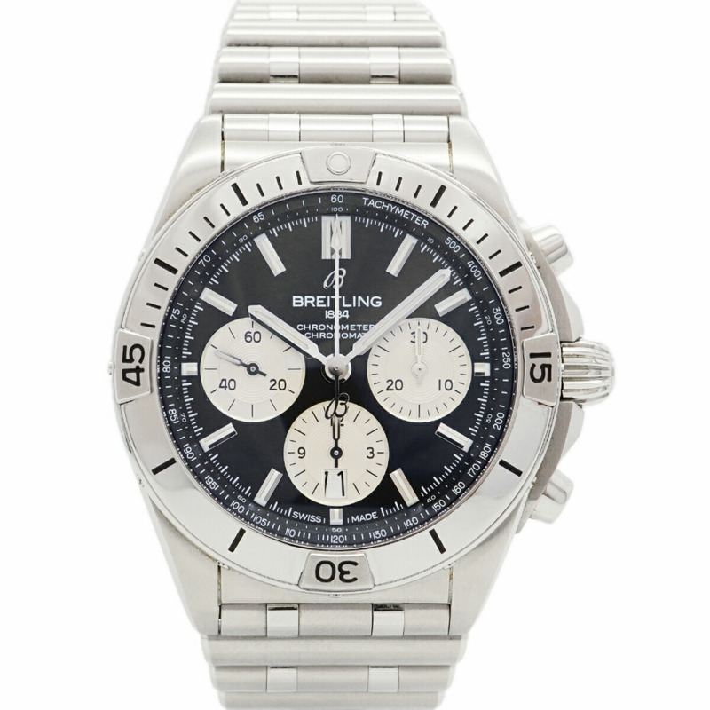 百年靈 Chronomat 日本版 AB0134 黑色錶盤男錶-0