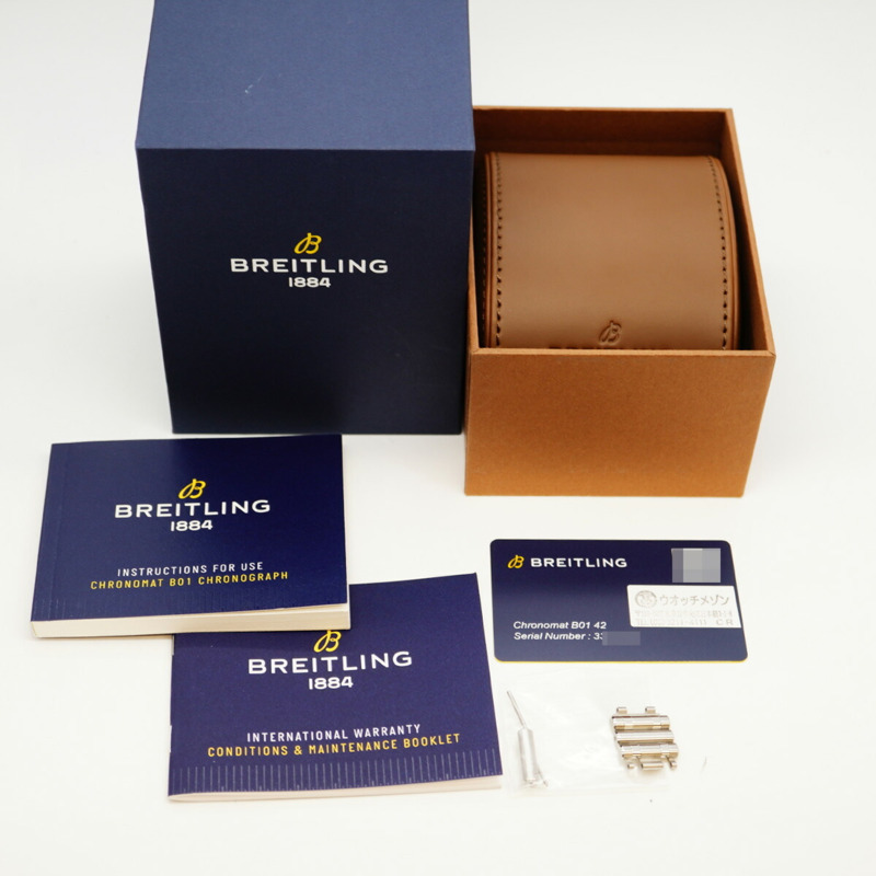 百年靈 Chronomat 日本版 AB0134 黑色錶盤男錶-9