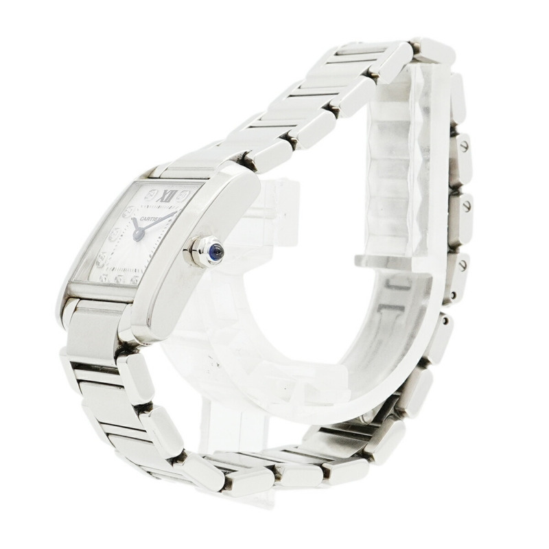 卡地亞 Tank Française SM WE110006 銀色錶盤小姐腕錶-1