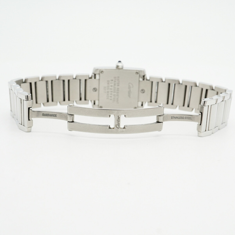 卡地亞 Tank Française SM WE110006 銀色錶盤小姐腕錶-3