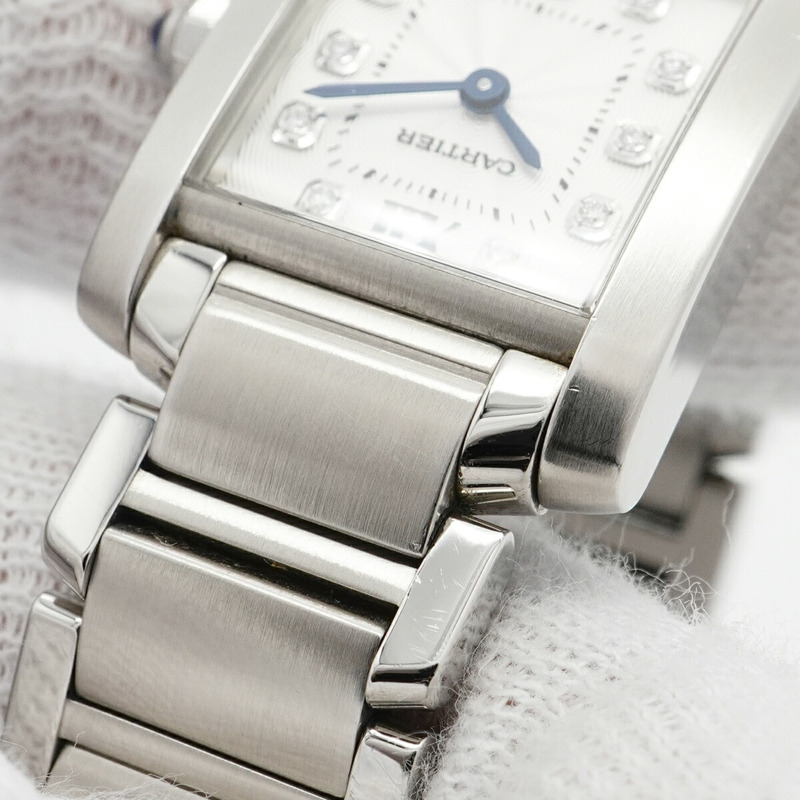 卡地亞 Tank Française SM WE110006 銀色錶盤小姐腕錶-6