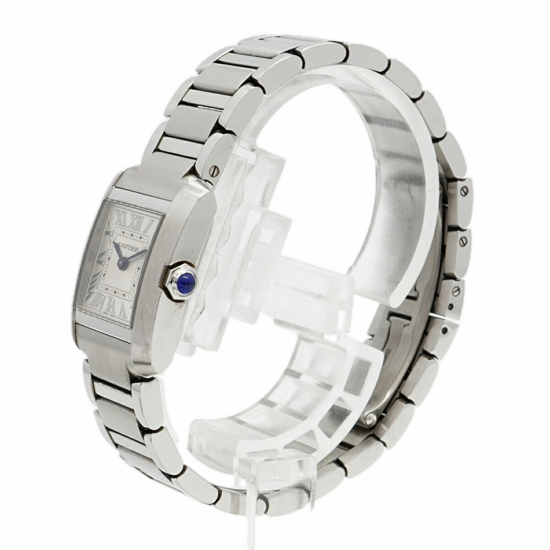 卡地亞 Tank Française SM WSTA0065 銀色錶盤女士腕錶-1
