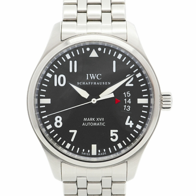 IWC 沙夫豪森飛行員 IW326504 男士黑色錶盤手錶-0