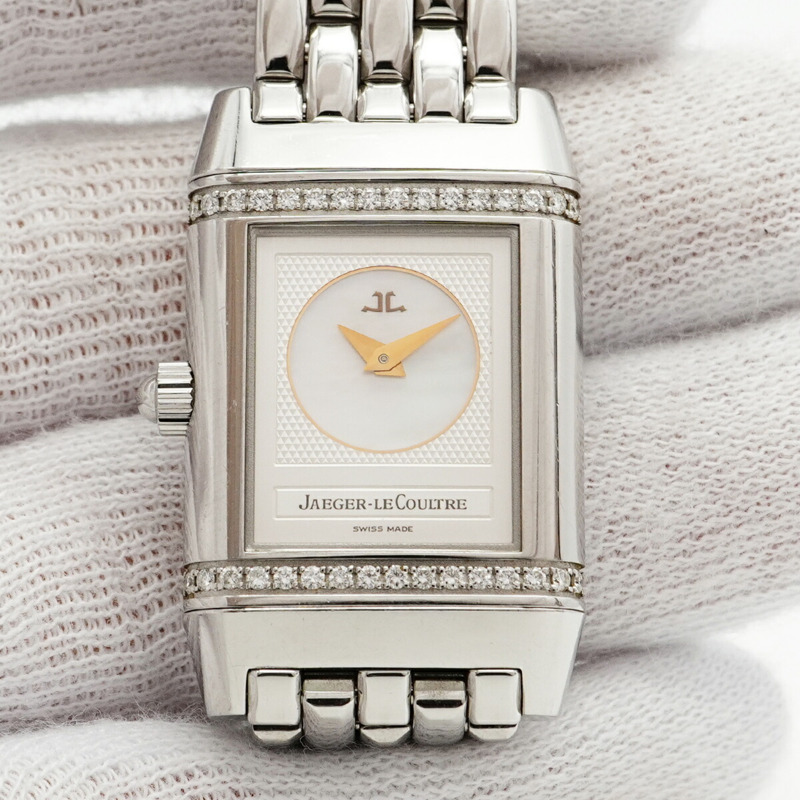 積家 Reverso Duetto 266.8.44 銀色錶盤女錶-6