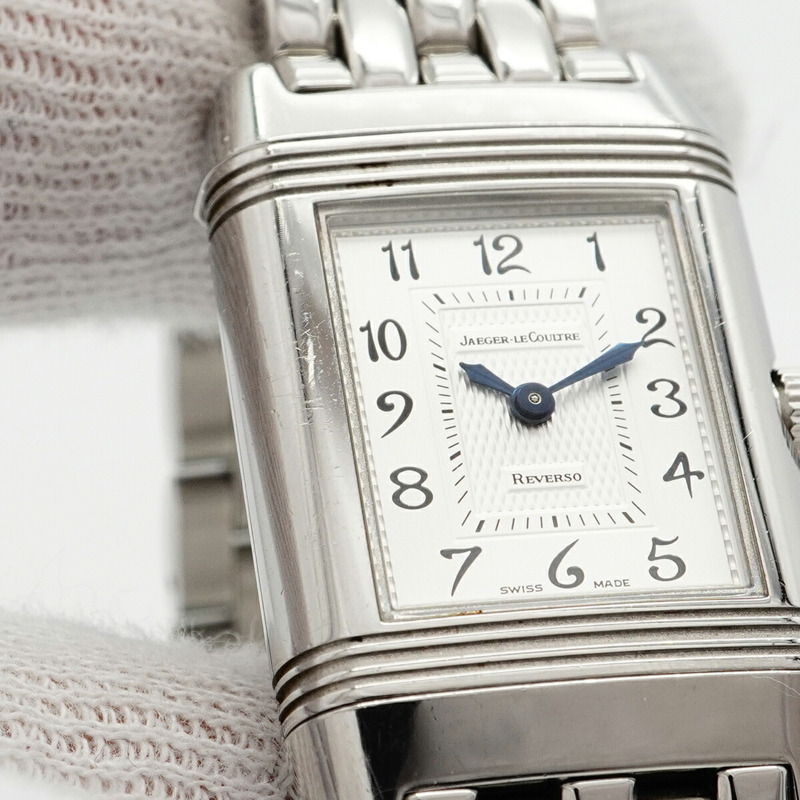 積家 Reverso Duetto 266.8.44 銀色錶盤女錶-7