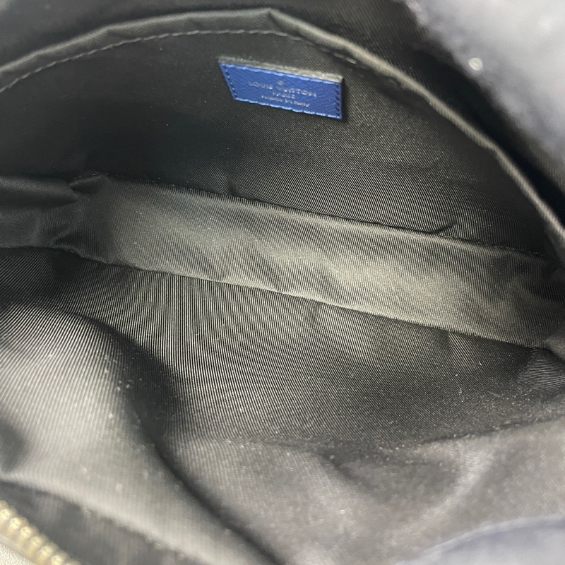 lv/路易威登 19年 outdoor老花拼皮郵差包藍色 經典老花配寶藍色，Taiga皮革+Mono-8