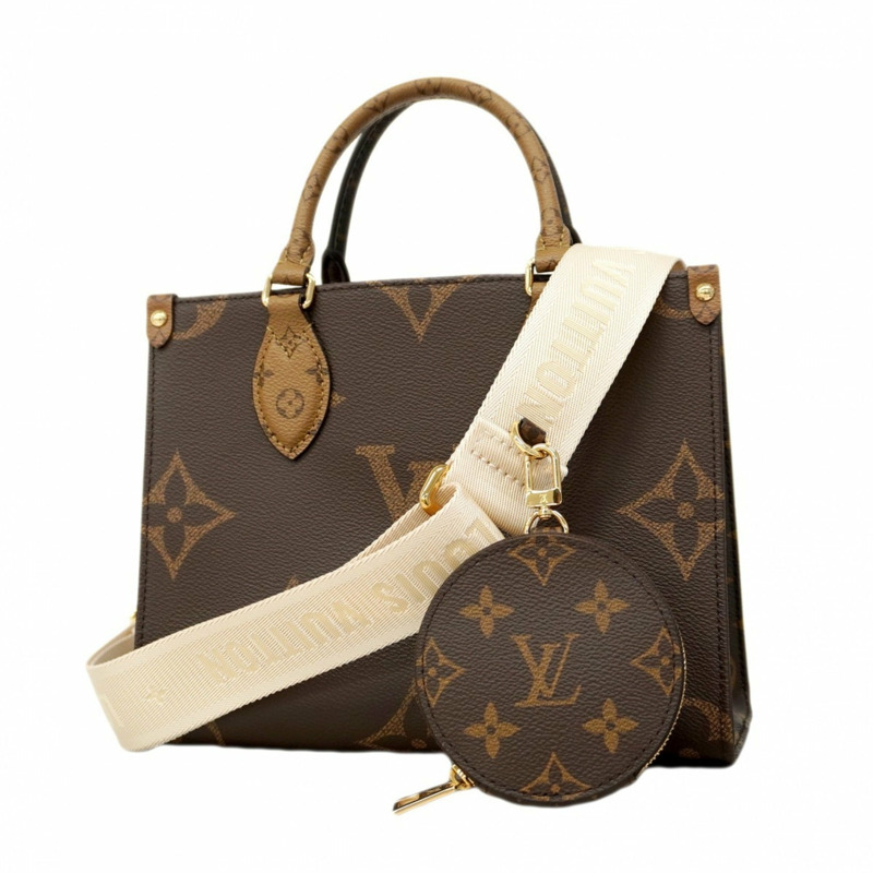 路易威登 Monogram Giant Reverse On-the-Go PM 手提包 M46373 棕色 女士兩用包 P2453681-0