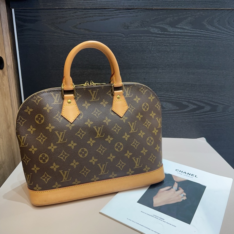 LV 原花金釦Amla PM手提包-1