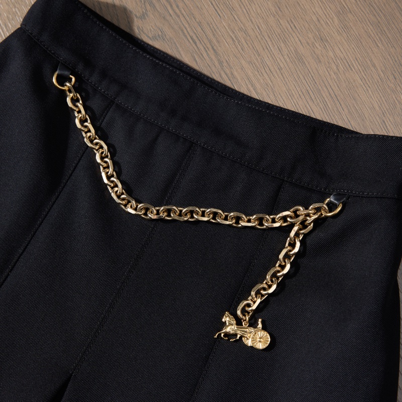 ❤️CELINE 鏈條裝飾 黑色百褶半身裙-3