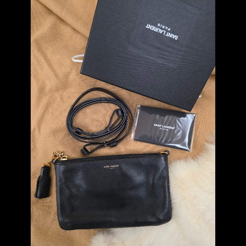 YSL TEEN 斜背皮革包-0