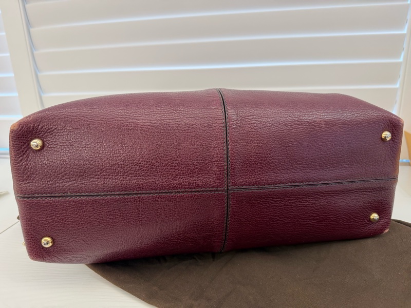 TOD’s紅酒色牛皮內麂皮手提包-3