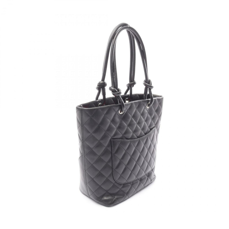 香奈兒 Cambon 中型托特包，漆皮，女士，黑色-1