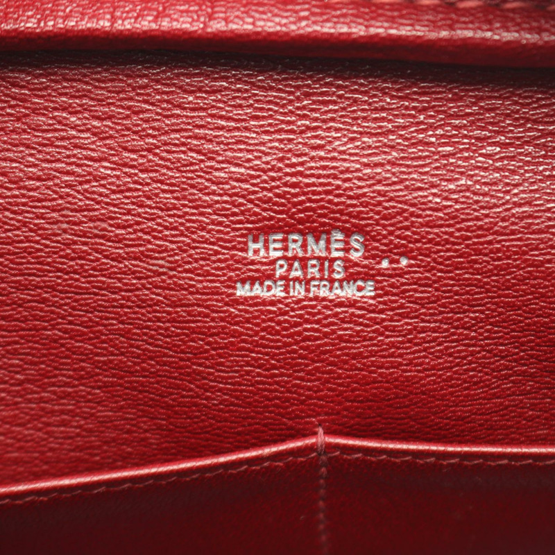 愛馬仕 Plume 28 Rouge H 手提包，霧面尼羅鱷魚皮，異國皮革，霧面尼羅鱷魚皮，紅色，美國-3