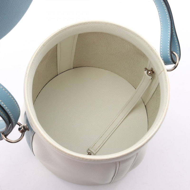 愛馬仕 Farming PM Picolore 肩背包，Epsom 皮革，白色/藍色，SHW 二手-2