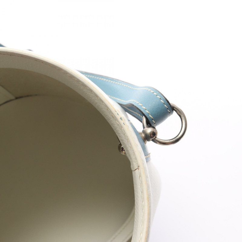 愛馬仕 Farming PM Picolore 肩背包，Epsom 皮革，白色/藍色，SHW 二手-8