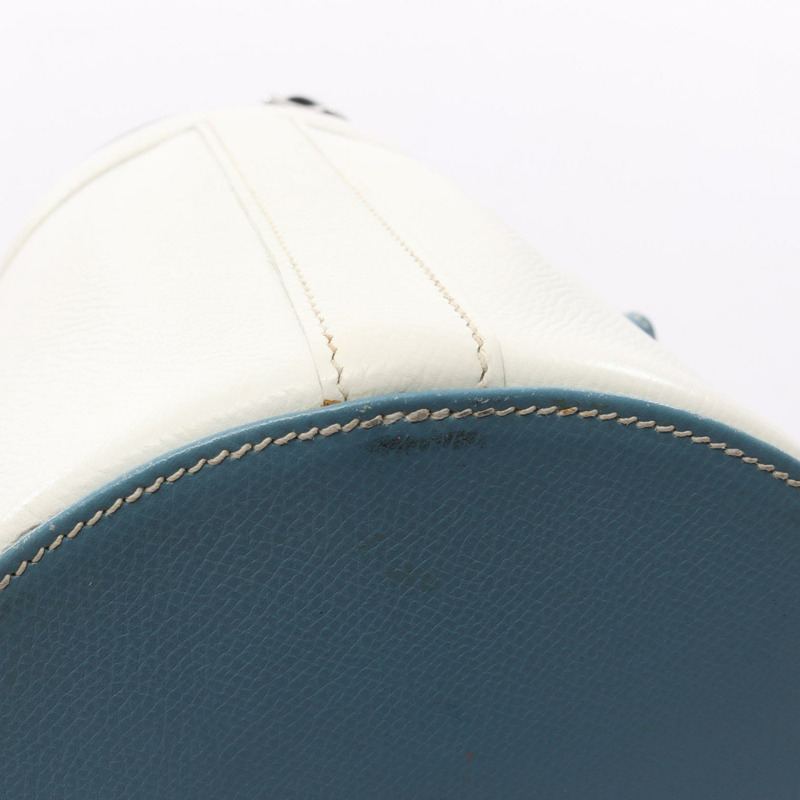 愛馬仕 Farming PM Picolore 肩背包，Epsom 皮革，白色/藍色，SHW 二手-11