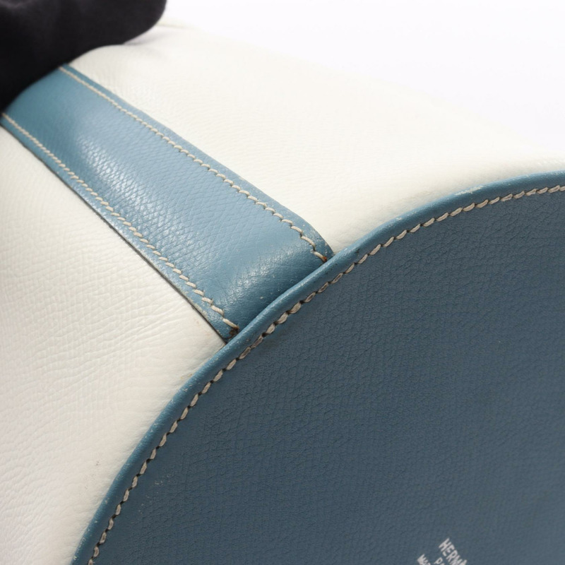 愛馬仕 Farming PM Picolore 肩背包，Epsom 皮革，白色/藍色，SHW 二手-12