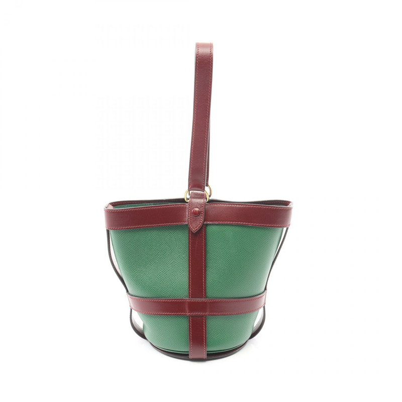 愛馬仕 Museliere 手提包，庫爾舍維爾盒式小牛皮，紅色 H 二手女士-0