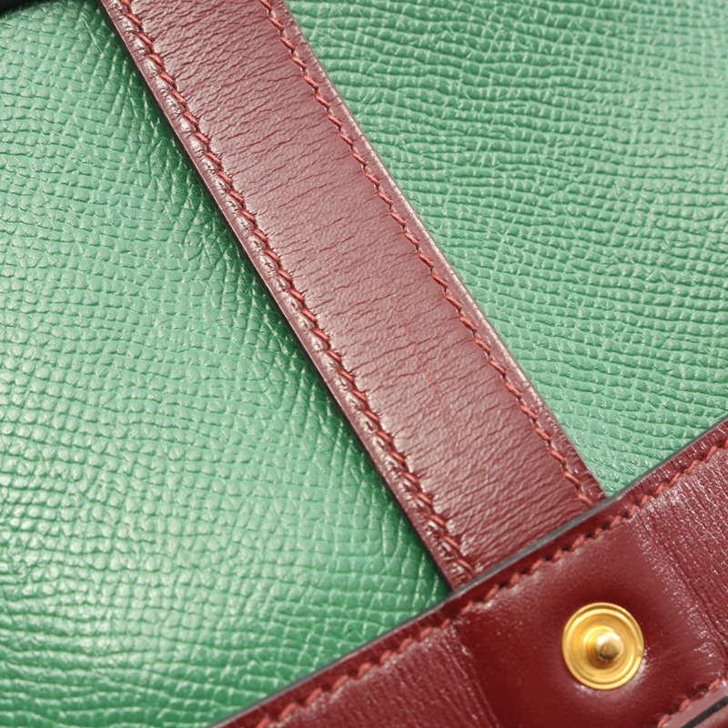 愛馬仕 Museliere 手提包，庫爾舍維爾盒式小牛皮，紅色 H 二手女士-8