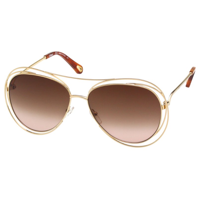 CHLOE太陽眼鏡 金屬框淡金-1