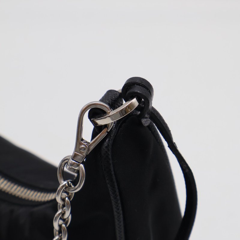 PRADA 經典三合一尼龍斜背包 - 黑銀-7