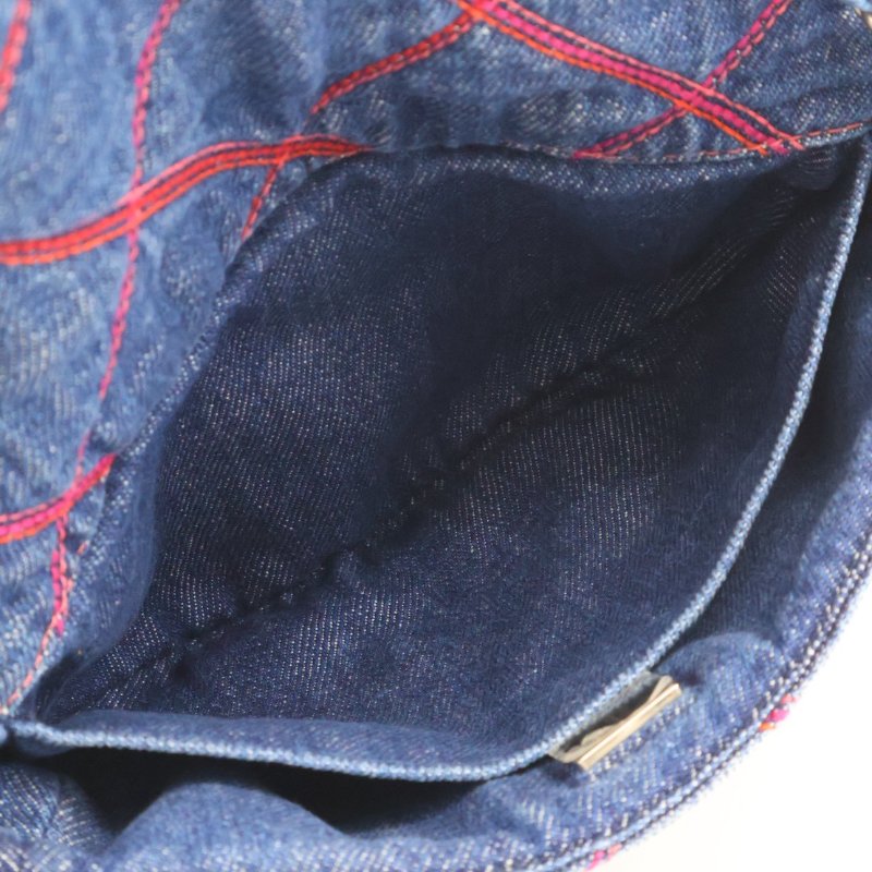 CHANEL 菱格紋牛仔馬鞍包-8