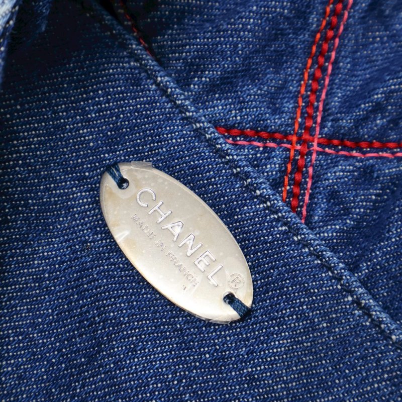 CHANEL 菱格紋牛仔馬鞍包-10