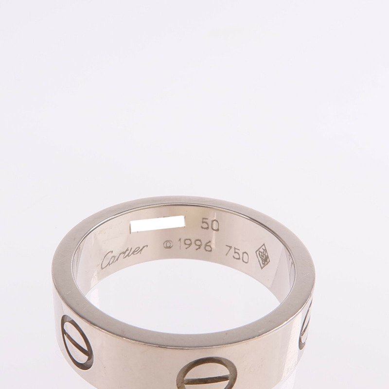 CARTIER 18K白金Love Ring戒指Cartier#50/US#5.25-4