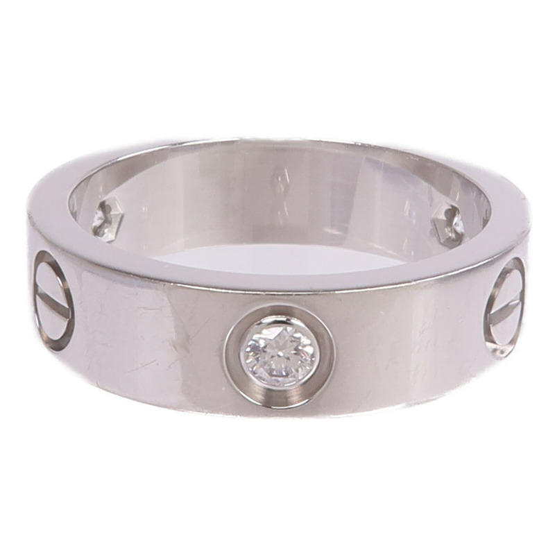 CARTIER 18K白金Love Ring 3 Diamonds鑽石戒指Cartier#56/US#7.75-1