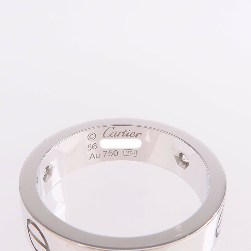 CARTIER 18K白金Love Ring 3 Diamonds鑽石戒指Cartier#56/US#7.75-4