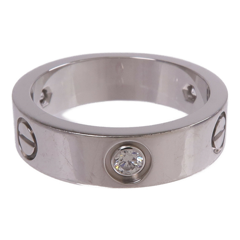 CARTIER 18K白金Love Ring 3 Diamonds鑽石戒指Cartier#56/US#7.75-5