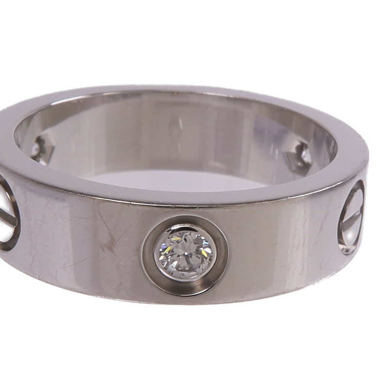 CARTIER 18K白金Love Ring 3 Diamonds鑽石戒指Cartier#56/US#7.75-6