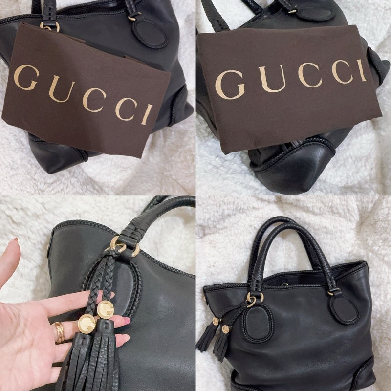 未使用Gucci 流蘇托特包（黑色）-7