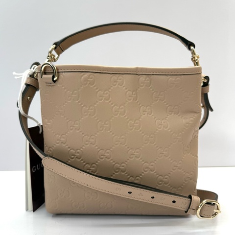 GUCCI 古馳 粉色GG EMBLEM系列手提斜背水桶包 815118