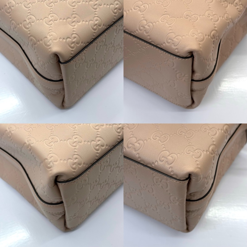 GUCCI 古馳 粉色GG EMBLEM系列手提斜背水桶包 815118-4