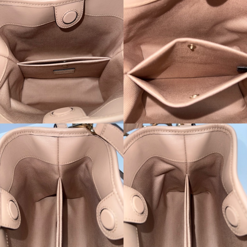 GUCCI 古馳 粉色GG EMBLEM系列手提斜背水桶包 815118-5